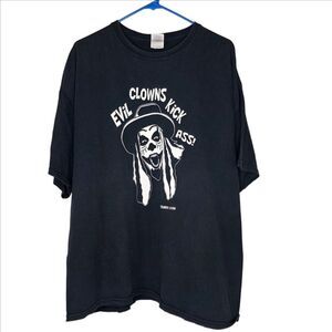 Ses Carny Shows "Evil Clowns Kick A**" Juggalo Black Tee Size 2X